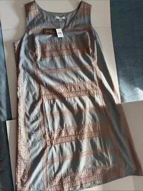 J. Jill Gray Midi Skirt with copper Embroidery